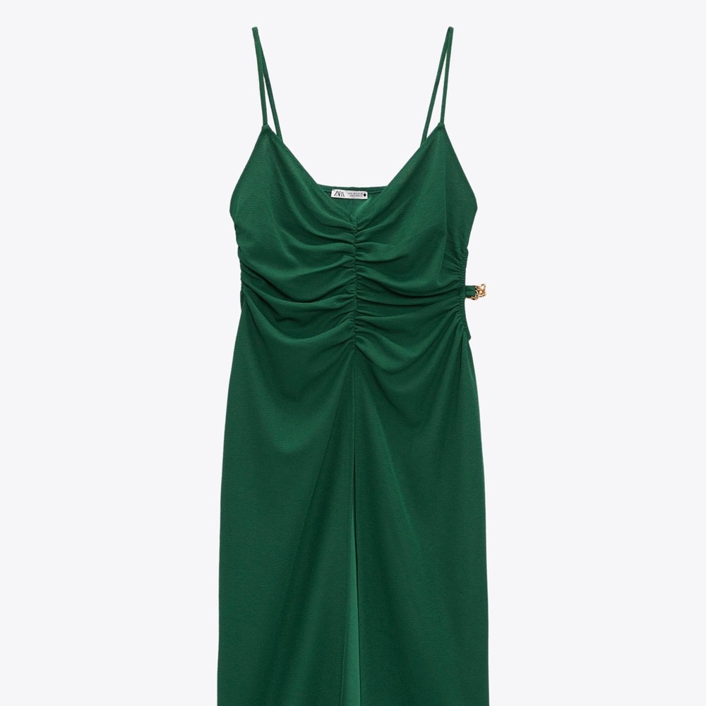 NWT Zara green chain trim cut out tunic - Picture 3 of 10